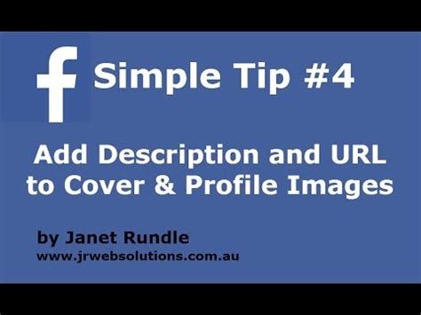 4. Facebook - Add Description and URL to Cover and Profile Images - YouTube