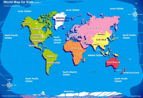 Basic World Map for Kids 的图像结果