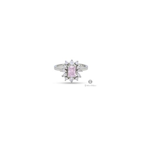 92.5 Sterling Silver Floral Design With Stone Finger Ring For Your ...