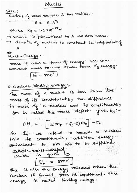 Image result for Nuclei Class 12 Physics Notes
