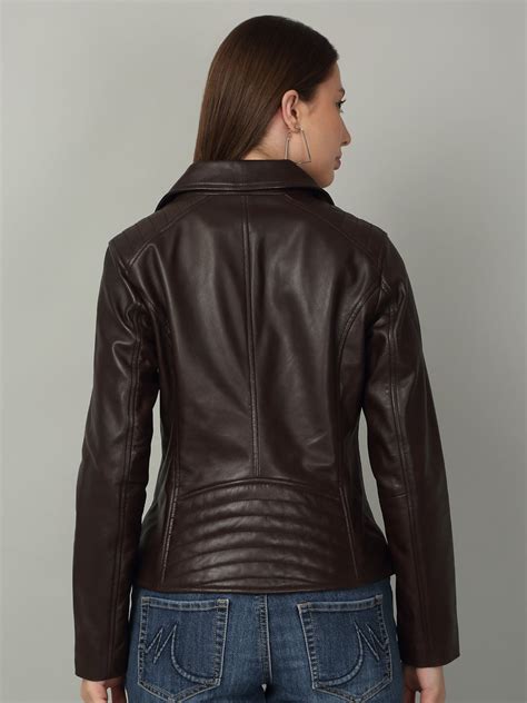 Women Classic Brown Biker Leather Jacket – Teakwood Leathers