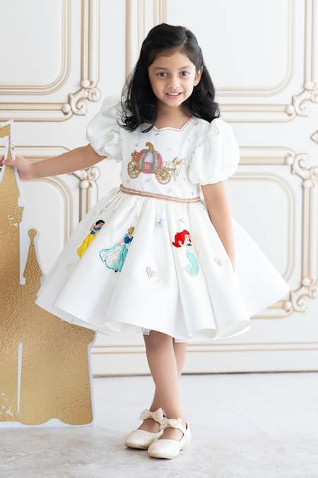 Buy White Brocade, Linen Crystals, Sequins, Disney Princess Placement ...