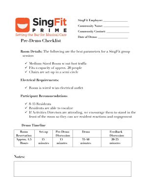 Fillable Online Pre-Demo Checklist - bagesongbbcomb Fax Email Print ...