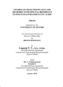 Studies on Selected Plants and Microbes with Special Reference to ...