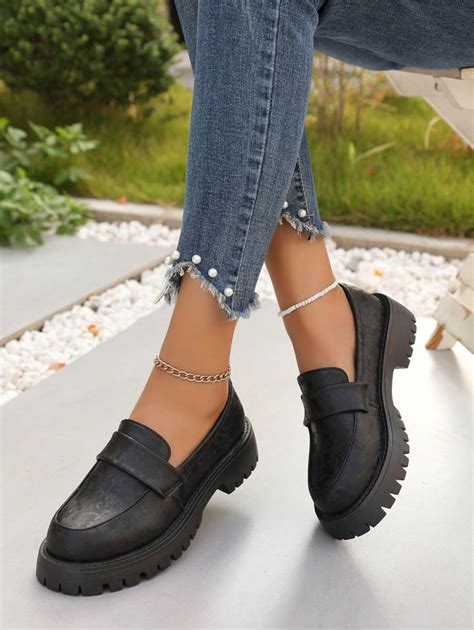 Mocassins décontractés style britannique pour femmes de grande taille ...