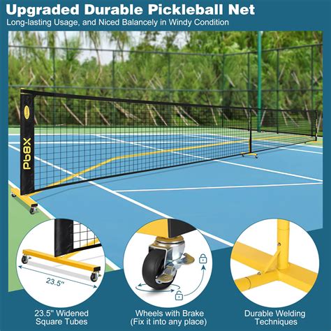 Portable Pickleball Net with Wheels Driveway Pickleball Nets Outdoor ...