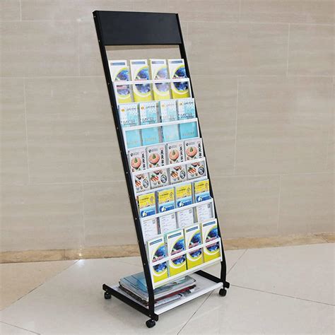 Amazon.com: Floor-Standing Magazine Rack with 6 Pockets & Wheels Heavy ...