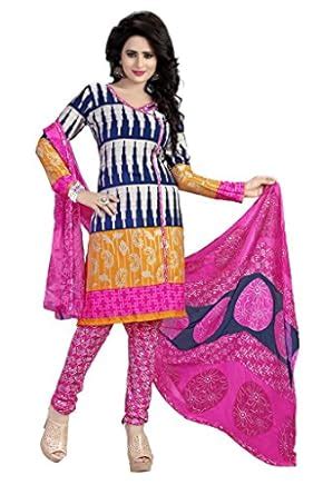 Buy Craftliva Crepe Dress Material (111CDM1152_Multi-Coloured) at Amazon.in