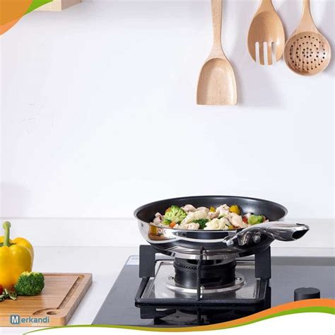 Frying pan 28 cm induction made of stainless steel with non-stick ...