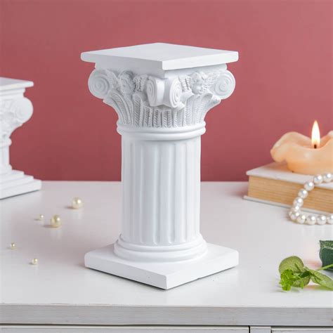 White Augustus Roman Pillar Large Online - Premium Decor Object | Nestasia