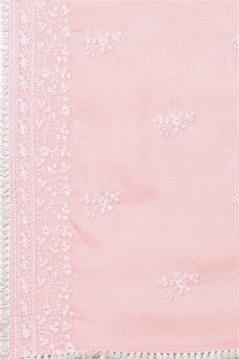 Light Pink Cotton Blend Unstitched Suit Set