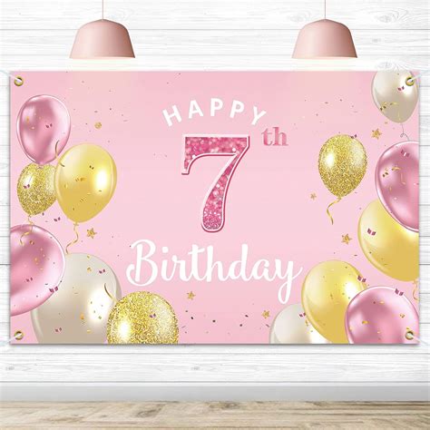 Buy PAKBOOM Happy 7th Birthday Backdrop Banner - 7 Birthday Party ...
