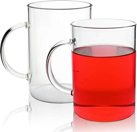 Amazon.com: DEDEYA Borosilicate Glass Mugs 19 oz Set of 2, Extra Large ...