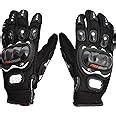 Probiker Synthetic Leather Motorcycle Gloves (Black, Medium) : Amazon ...