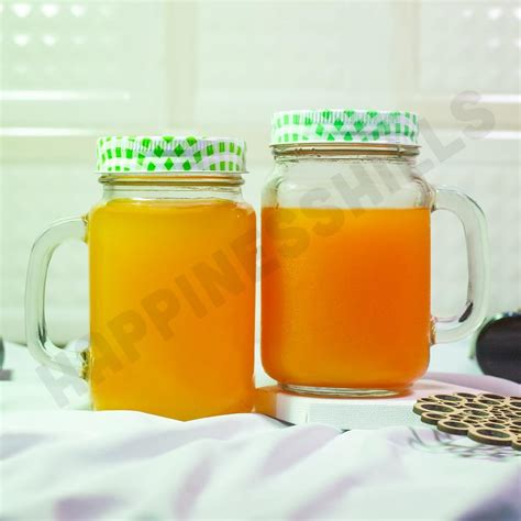 Buy Ash & Roh - 400Ml Glass Jar With Straw And Handle | Solid ...