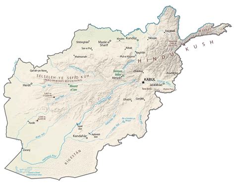 Afghanistan Map - Cities and Roads - GIS Geography