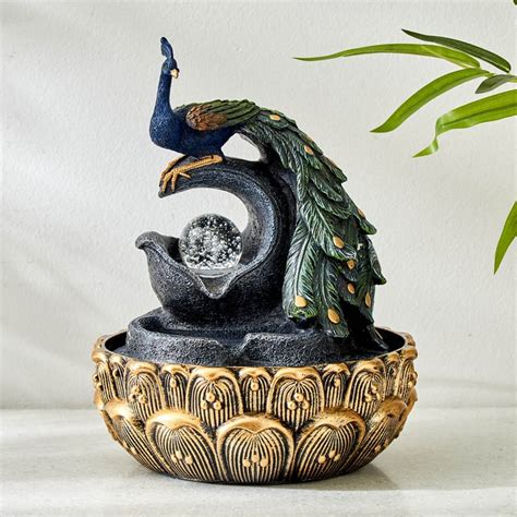 Buy Corsica Mayur Polyresin Peacock Fountain - 19.2x25.6cm from Corsica ...