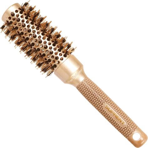 SUPRENT Boar Bristle Round Brush, Nano Thermal Ceramic & Ionic Round ...