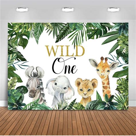 Buy Moca Safari Wild One Backdrop Jungle 1st Birthday Background 7x5ft ...