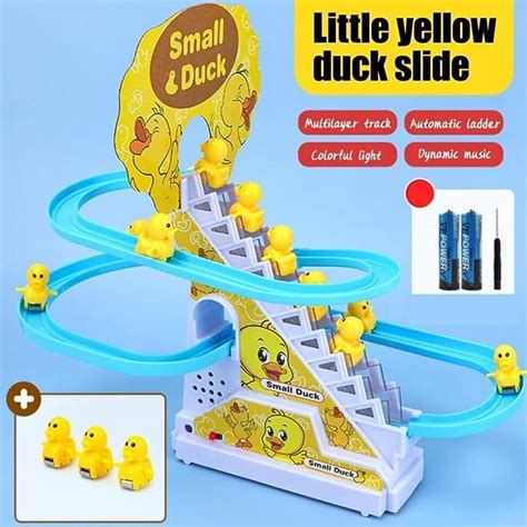 Buy MiniBazaarr Little Duck Track Slide Toys, Electric Duck Climbing ...