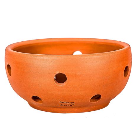Village Decor Handmade Terracotta Bowl Shape Orchid Pot|Indoor and ...
