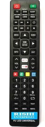 RISHI ENTERPRISES COMPATIBLE FOR UNIVERSAL LED TV REMOTE IN BLACK ...