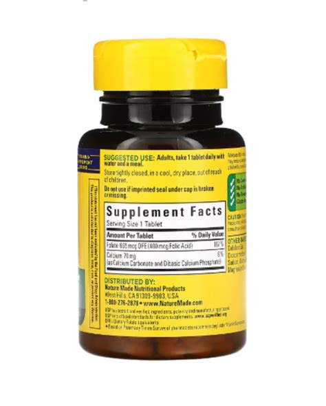 Nature Made, Folic Acid, 400 mcg, 250 Tablets, Near EXP-Jun-2025