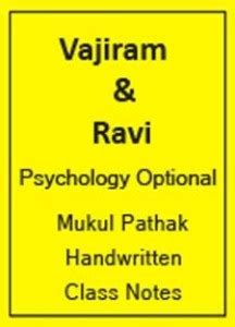 Vajiram-Psychology Optional-Mukul Pathak-Handwritten Class Notes: Buy ...