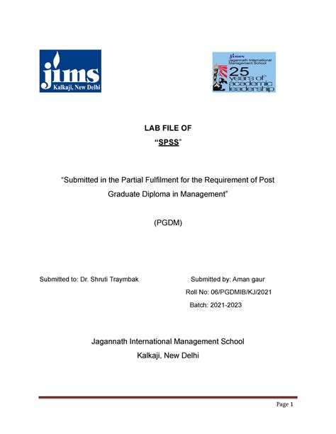 SPSS File ( Aman) (1)-converted - post graduate diploma in management ...