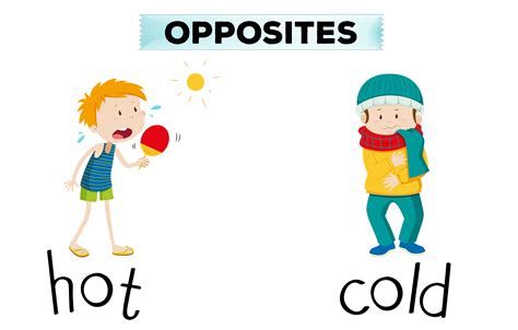 Opposite words for hot and cold 300144 Vector Art at Vecteezy