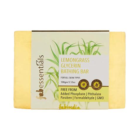 Buy Fabessentials by Fabindia Lemongrass Glycerine Bathing Bar (100g ...