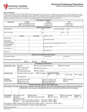 Fillable Online uhhospitals Advanced Endoscopy Requisition Fax Email ...