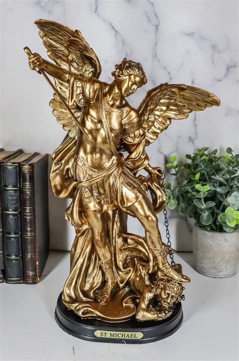 Ebros Large Archangel Saint Michael Slaying Chained | Ubuy India