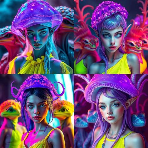 Neon Goddess of the Deep in Vibrant 8K - AI Art