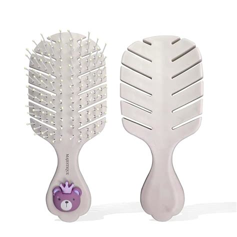 Buy Majestique Small Hair Brush - Travel Detangling Brushes - 100% Bio ...