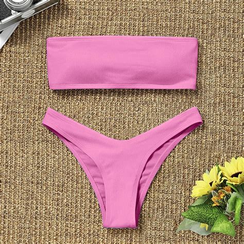 Women New Bikini High Waist Suit Control Piece Bikini High Women's ...