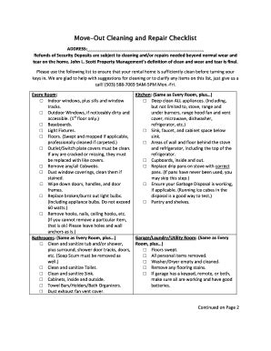 Fillable Online Move-Out Cleaning and Repair Checklist Fax Email Print ...