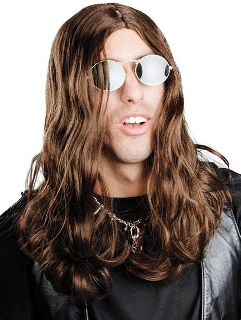 Ozzy Osbourne Ozzi Color Brown Enigma Wigs Men's Rocker Long Stringy ...