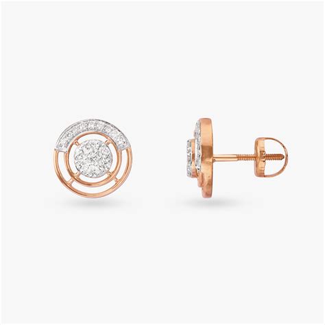 Stylish Cluster Diamond Stud Earrings