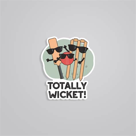 Totally Wicket Sports Sticker - Score Big on Style with Sporting Flair