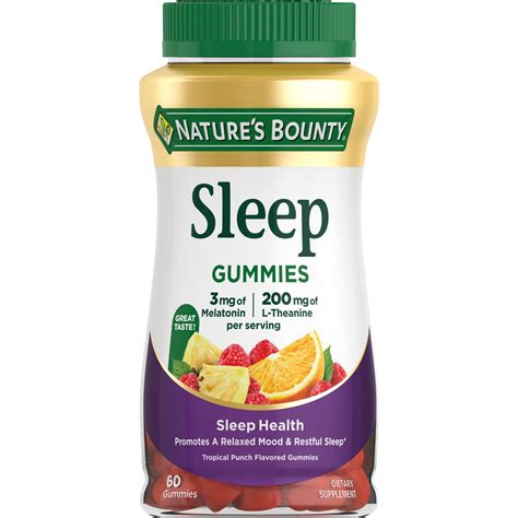 Nature’s Bounty Sleep Gummies, Melatonin 3mg, Sleep Support Supplement ...