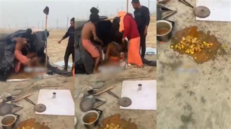 Maha Kumbh Video: Enraged Baba Beats Up Man For Eating Non-Veg At Maha ...
