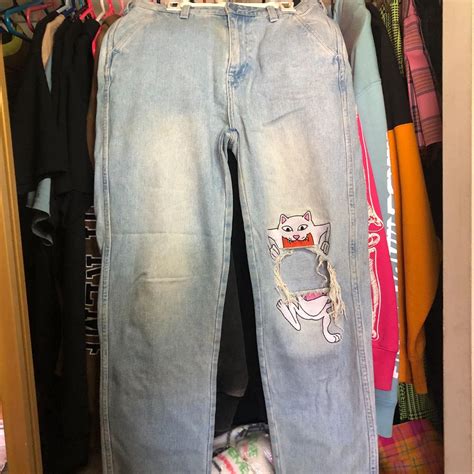 Ripndip Peace No Love Denim Pants Condition:... - Depop