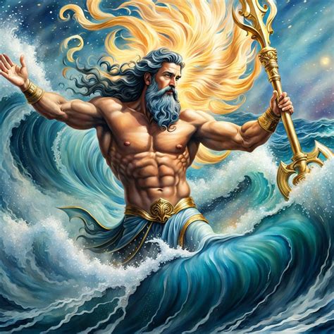 Poseidon Greek God of the Seas - AI Generated Artwork - NightCafe Creator