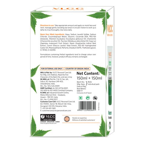 Buy VLCC Neem Face Wash, 150 ml ( Buy 1 Get 1 Free ) | 19 Minutes ...