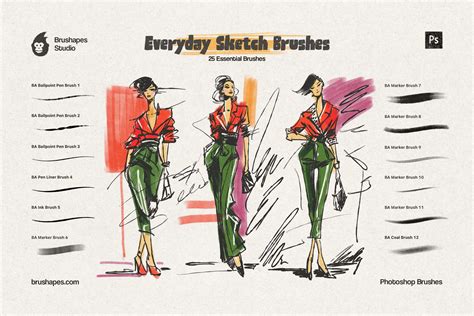 Everyday Sketch Photoshop Brushes - Brushapes Studio