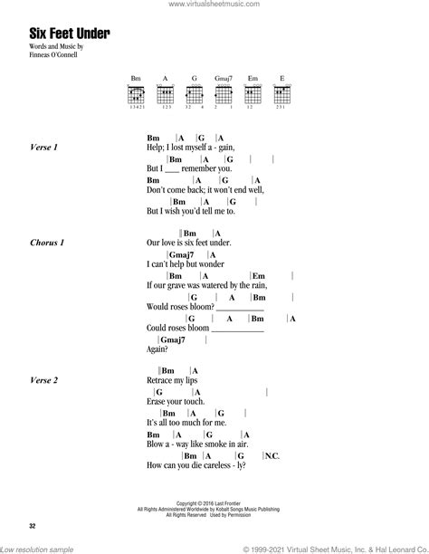 Six Feet Under sheet music for guitar (chords) (PDF)