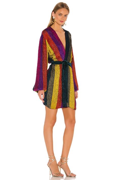 retrofete Gabrielle Robe Dress in Multi Stripe | REVOLVE