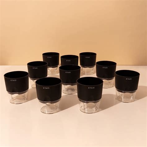 KYARI Combo of 10 Black Self-Watering Pots for Indoor Plants, Best ...