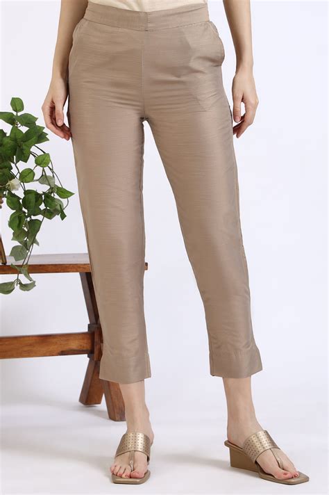 Dark Gold Solid Yarn Dyed Trousers – shopforaureliaIn